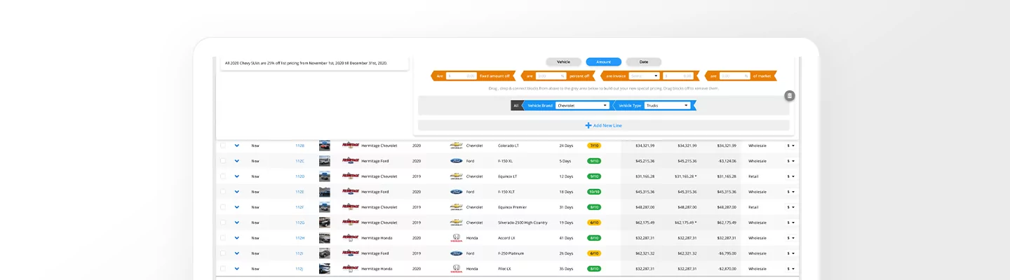 Autosoft Go platform showing scenario builder feature